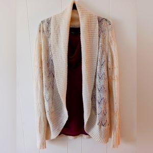 Lauren Conrad Creamy Lace Shawl Sweater